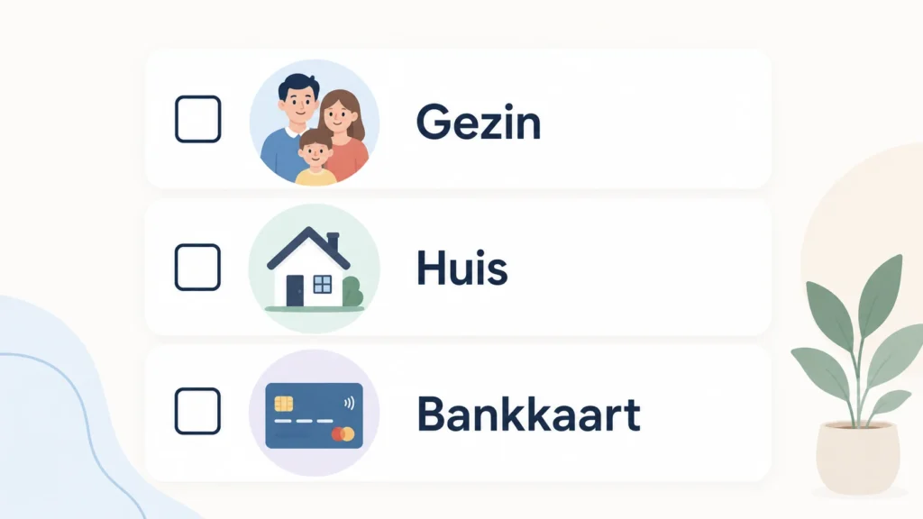 Belastingaangifte persoonlijke gegevens checklist